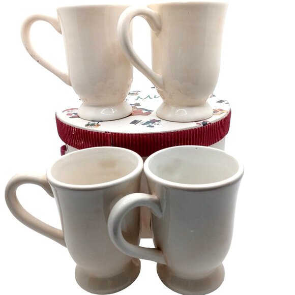 Festive Holiday Winter Mugs Set of 4 Cocoa Coffee Cider Christmas Get-Togethers - Picture 6 of 9
